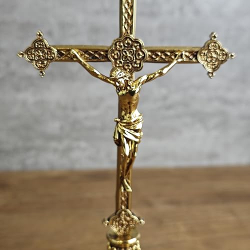 Crucifixo de metal católico BC, cruz de Jesus Cristo para altar, presentes de casamento católicos, d
