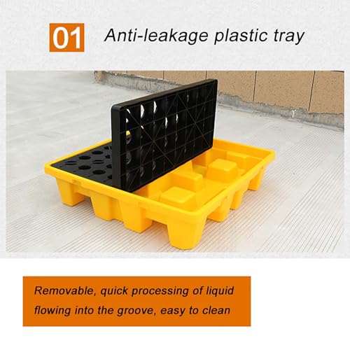Piattaforma modulare di contenimento delle fuoriuscite con sistema di drenaggio, a prova di perdite e durevole per una gestione efficiente delle fuoriuscite di materiali pericolosi, olio e sostanze