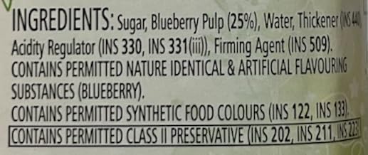 Image of Mala's Blueberry Fruit Crush - 750ml | Real Pulpy Concentrate for Smoothies, Shakes, Desserts & Ice Cream Toppings | Authentic Fruit Flavor & Rich Texture