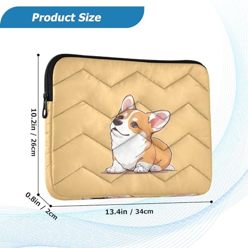 Funda para portátil de 13-14 pulgadas impermeable con dibujo de cachorro corgi miniatura 3