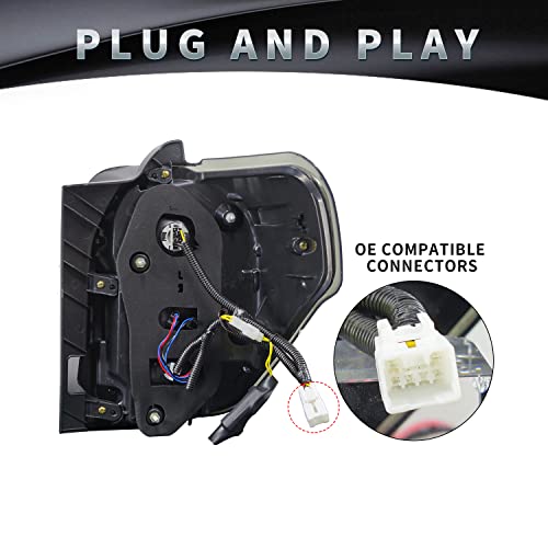 For 2014-2021 Toyota 4Runner Led Tail Lights Assembly W/Sequential Turn Signal & Start Up Animation Brake Reverse Lights Replacement,Passenger And Driver Side Smoked #TOP4