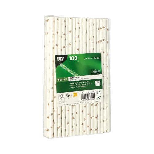 Papstar Star 87515 - Cannucce in carta biologica, ecologiche, diametro: 6 mm, 20 cm, 1000 pezzi