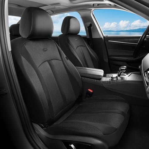 Image of FLORICH Front Car Seat Covers, Breathable Automotive Seat Cover, Universal Seat Covers Car Interior Protectors Cushion for Most Cars&SUV-Black