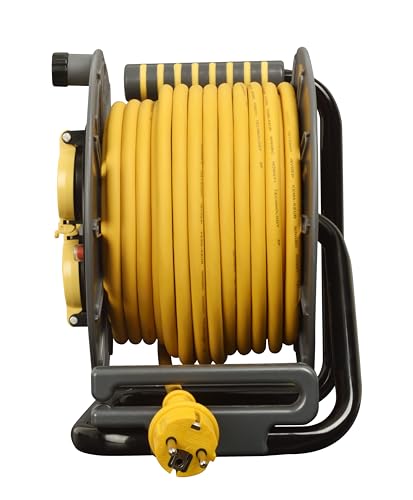 Masterplug Pro-XT enrollacable 25m de triple toma Schuko para una conectividad profesional 4