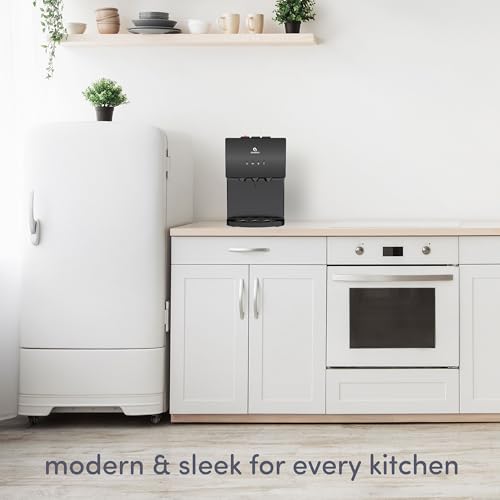 Image of Avalon A12BLK Countertop Bottleless Water Dispenser with Hot Cold and Cool Water Dual Filtration Self Cleaning and Built-in Nightlight in Black Stainless Steel