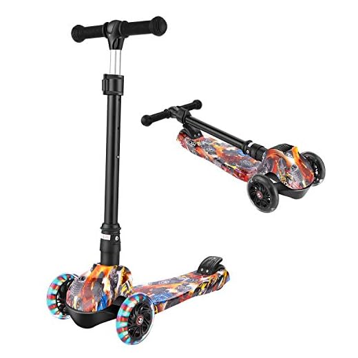 WeSkate Patinete de 3 Ruedas Plegable para niños y niñas de 3 a 12 años, con Sistema de Plegado en 3 Segundos