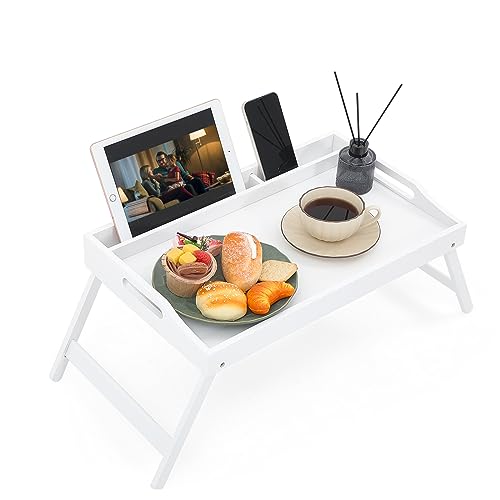 Unibos Bamboo Bed Tray Table with Foldable Legs