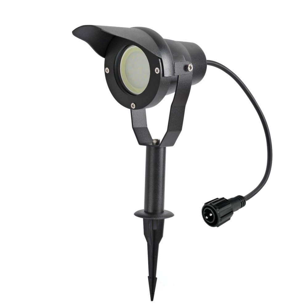 LED Gartenstrahler 6,5 W 230V Schwarz mit Erdspieß