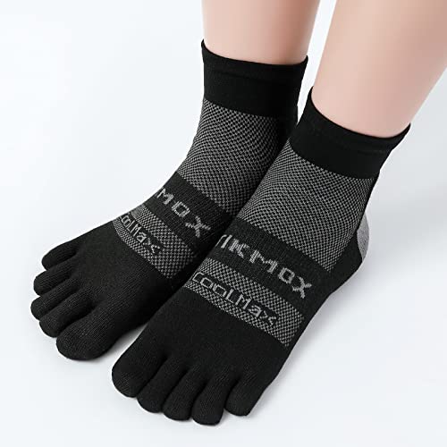 3 Pairs Coolmax 5 Toe Socks Ankle for Men Women Quick-Dry Running, Hiking, Climbing Athletic Finger Socks Quarter3