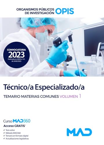 Técnico Especializado de los Organismos Públicos de Investigación. Temario Materias Comunes Volumen 1