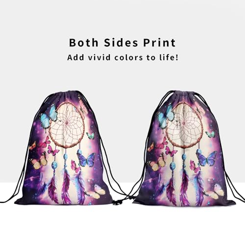 Image of Nerxy Dream Catcher Gymnastics Grip Bag - Butterfly Grip Bags for Gymnastics Mini Gym Bag Galaxy Drawstring Storage Pouch Adjustable
