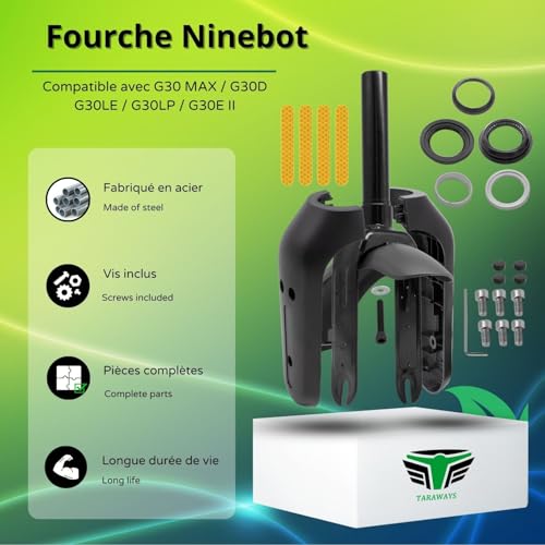 M365Lyon - Vordergabel kompatibel mit Ninebot G30 Max / G30D / G30LE / G30LP / G30E II (Gabel + Zubehör)