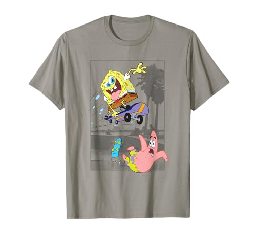 SpongeBob SquarePants & Patrick Skating At The Park Poster T-Shirt