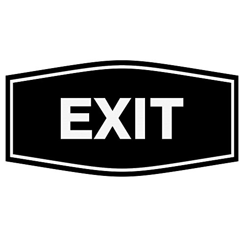 Fancy Exit Sign Noir Panneau Sortie Grand Format Décoration Murale