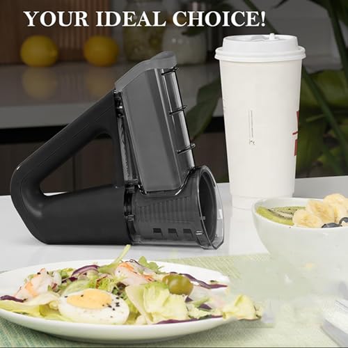 Handheld Vegetable Cutter Vegetable Slicer, Cordless Vegetable Chopper with 4 Blades, Use for Shaving Ice, Cucumber Potato Slicer, Electric Salad Maker for Onion, Cucumber, Carrot, Garlic Purple - Image 4