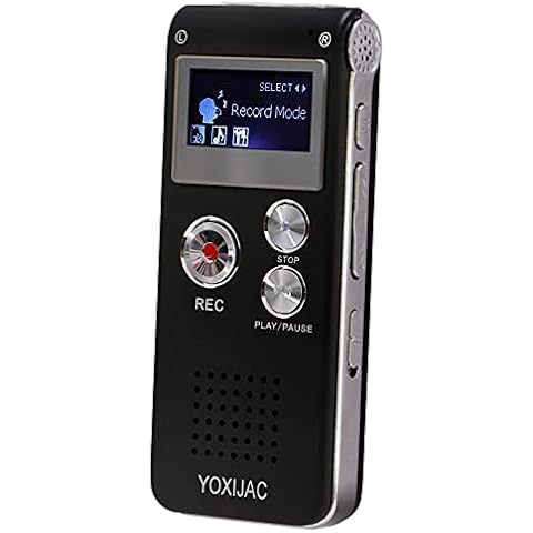 YOXIJAC Digital Voice Recorders Voice Activated Recorder for Meeting Lecture 8GB Audio Recorder Recording Device A-B Repeat Portable Tape Recorder with MP3 Microphone (8GB) Cover