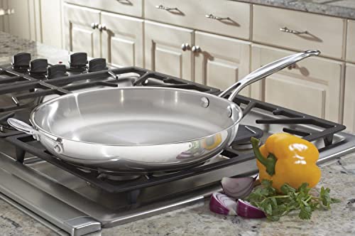 Image of Cuisinart 722-30H Chef's Classic Stainless 12-Inch Open Skillet with Helper Handle,Stainless Steel
