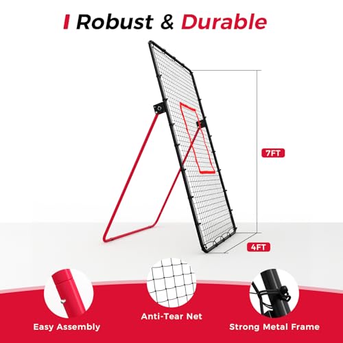 Adjustable Volleyball Rebounder Net, 7x4ft Large Bounce Back Training Net – Multi-Angle, Foldable & Sturdy, Easy Assembly, for Bumping, Spiking & Setting, Indoor & Outdoor Practice Equipment