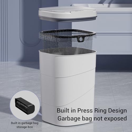 Caneca de basura automática AUNMAS 18L blanca con sensor miniatura 7