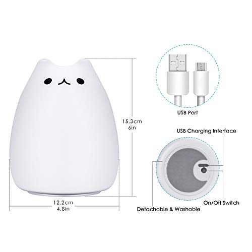 Lámpara de noche LED con control táctil y silicona recargable miniatura 3
