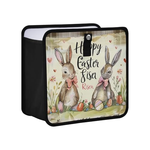 Image of Car Trash Can Organizer Bin with Adjustable Strap for Back Front Seat Console Waterproof Leakproof Collapsible Portable 8.66 Inch Happy Easter Bunny Carrot