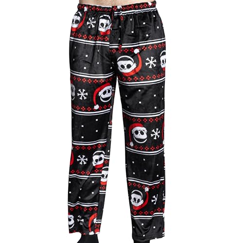 The Nightmare Before Christmas Jack Skellington Snowflakes All Over Mens Holiday Lounge Pants - Officially Licensed