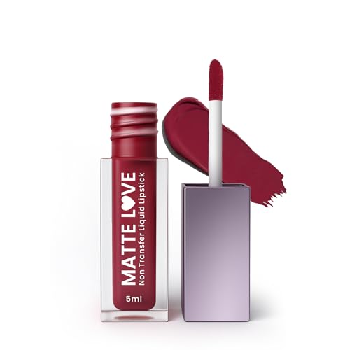 Image of Hilary Rhoda Matte Love Non Transfer Liquid Lipstick | Lightweight & Matte Finish | Waterproof Lipstick for Women | Long Lasting & Non-Drying Lipstick | 5ml (Mulberry Mayhem - Shade 27)