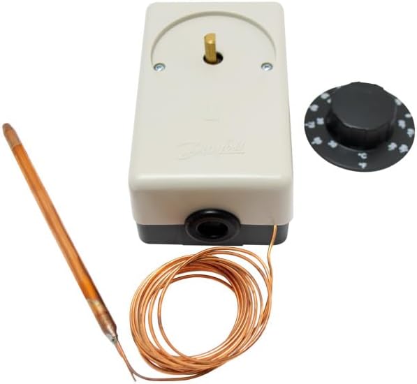 Danfoss 060H1708 UT 72 Thermostat, -22 to 85 F, Copper 10 ft Capillary tube, Auto Reset, SPDT, IP20 Enclosure