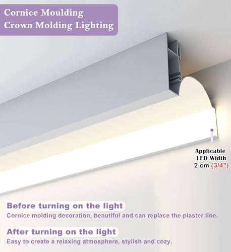 Profilé LED plafond 7x6 cm noir 9m pour éclairage indirect design