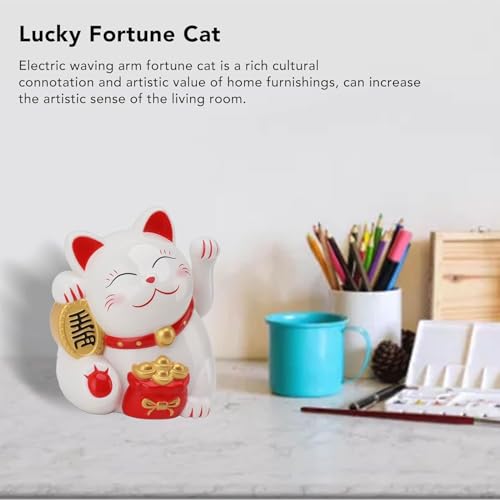 Image of SAMVARDHAN Plastic Maneki Neko Lucky Cat, Waving Arm Solar Powered Good Luck Wealth Welcoming Display Car Decor Paw Up with Arm, Decor Item for Home, Office and Car (Yellow), 5 x 6.5 Cm