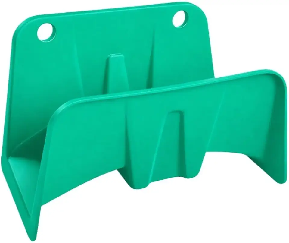 Suporte Mangueira Reforçado Até 50M Verde ou Preto PVC + Kit Parafuso e Bucha Jardim Overtime(Verde,1)