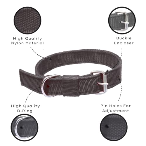 Image of Dog Neck Belt Collar, Comfortable, Adjustable Size for 14-23 Kg Pet (Black, Medium)