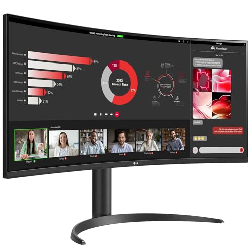 Image of LG 34WR55QC-B 34 inch Curved UltraWide WQHD HDR 10 100Hz Monitor with USB Type-C, 3440x1440 Curved Display, 100Hz Refresh Rate, AMD FreeSync, Borderless Design