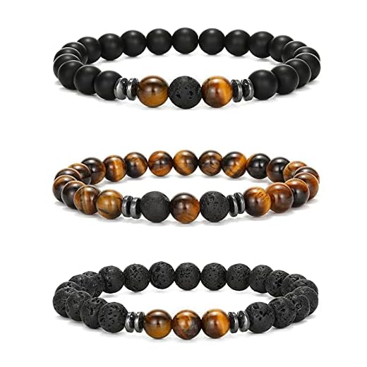 Senteria 3-6 st 8 mm pärlarmband för män kvinnor tigeröga armband natursten armband mala-agat yoga autik armband för män, Tyg