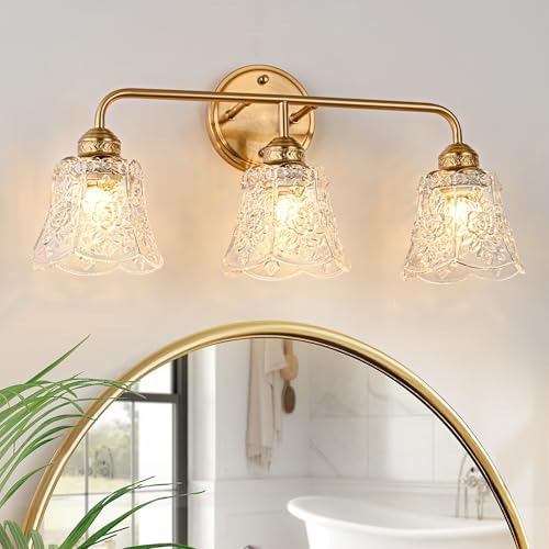 YUNICE Vintage Vanity Light Gold Bathroom Light Fixtures Antique Vanity