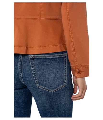 Liverpool Los Angeles Women's Soft Touch Twill Peplum Hem Trucker Jacket3