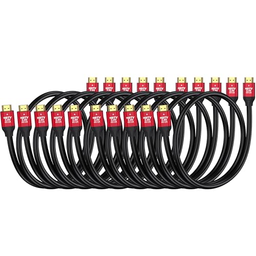Câble HDMI 2.0 4K 60Hz lot de 10 de 0,9 m haut débit 18 Gbit/s