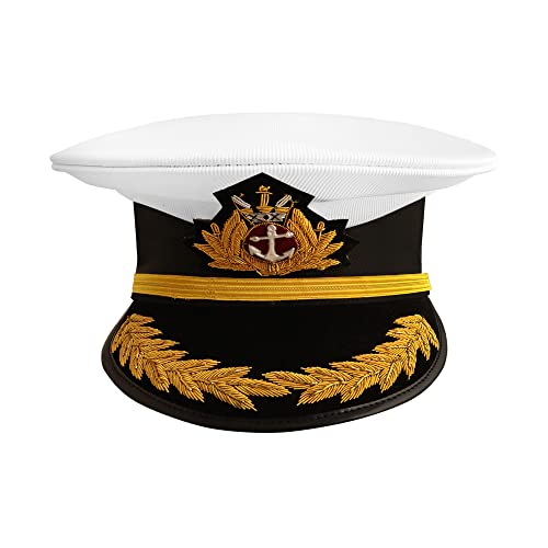 Image of Peak Cap | Free Size Caps for Men & Women | Uniform Accessory | Durable and Lightweight Comfortable Cap Hat with Embroidered Badge | Merchant Navy Master