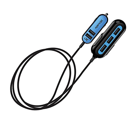 RapidX X5 Car Charger with 5 USB Ports for iPhone and Android Blue - Thumbnail 2