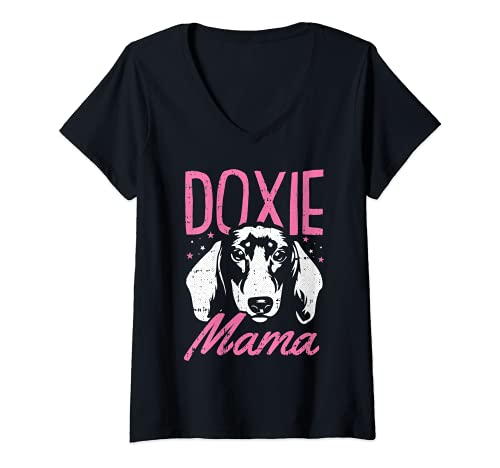 Donna Doxie Mama Mother's Day Cute Dachshund Dog Pet Lover Mom Maglietta con Collo a V