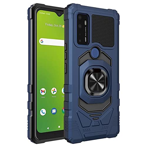 Gw Case For At&T Radiant Max 5G / Cricket Dream 5G / Innovate 5G W/Tempered Glass Screen Protector [Magnetic Car Mount Ring Kickstand Holder] Full-Body Shock Proof Cover [Military Grade] Case - Blue #TOP1