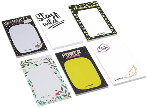 Image of Amazon Brand - Solimo To Do List Planner - 6.5 inch x 3.5 inch, 50 Sheets Easy Tear Off Notepads, for Grocery, Shopping, Reminders, Checklist, Set of 6