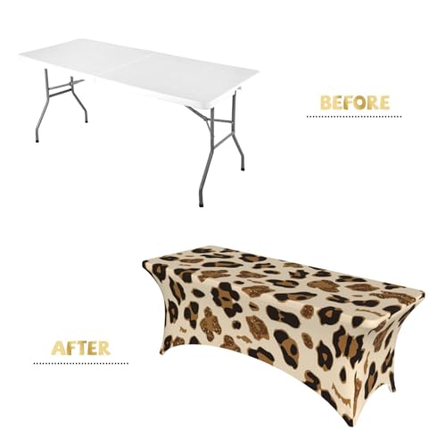 Nappe de protection lavable léopard pour buffet de fête