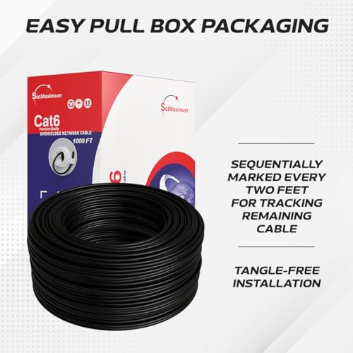 Cable Ethernet Cat6 CMR 1000ft RJ45 UTP Negro miniatura 4