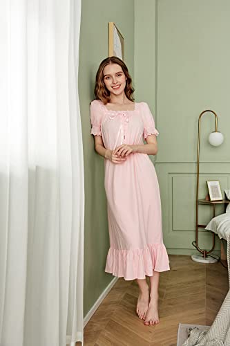Chemise de nuit en coton pour femme fini la chaleur nocturne rose M