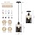 Mateyrie 2 Pack Black Pendant Light Fixtures, Adjustable Modern Pendant Lights for Kitchen Island,Farmhouse Glass Pendant Lights for Kitchen Island Hallway Dinning Room(Black-2P)