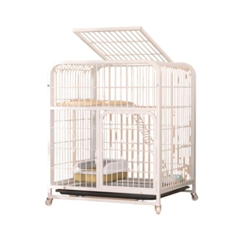 Diexgiy2段折りたたみキャットケージ ドア付き お手入れ簡単 脱出防止 2段キャットケージ 組立簡単 家庭用 室内 超大型 フリースペース トイレボックス オールインワン キャットケージ 猫登り 棚 ハウス (強化モデル-特大4層 78*55*137