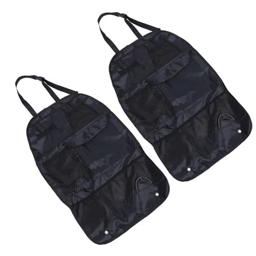 DINHEAROM 2 en Tela Oxford Negra Múltiples Bolsillos Organizadores de Almacenamiento y Diseño Ahorrador de Espacio para Asiento Trasero de Coche para Interiores de Automóvil