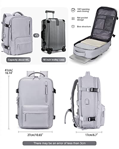Vgcub Carry On Backpack,Large Travel Backpack For Women Men Airline Approved Gym Backpack Waterproof Business Laptop Daypack,Grey #TOP5