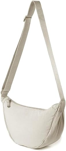 Tressential Nylon Half Moon Shape Crossbody Bag for Women Men | Lightweight Travel Crescent Shape Chest Bag | Sling Bag (O...